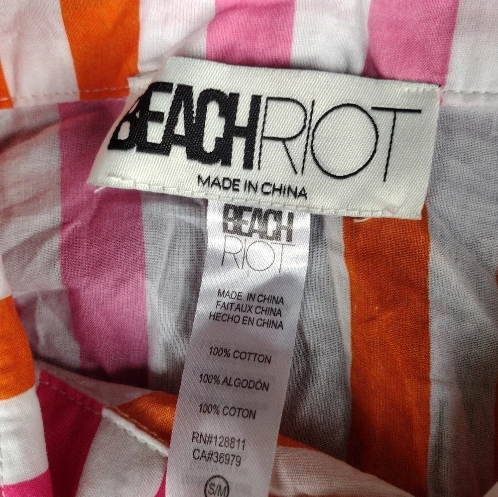 BEACH RIOT Alexa Striped Beach Coverup Shirt Dress Size S/M